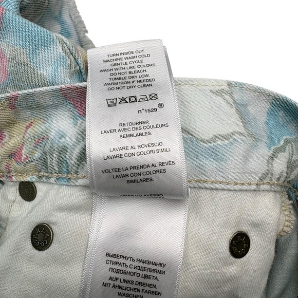 Polo Ralph Lauren Shorts Womens Size 28 Blue‎ Pink Floral Denim Cutoff - Picture 10 of 10